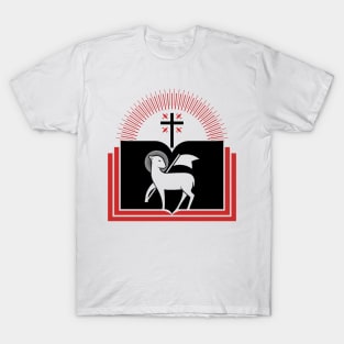 Christian illustration. Lamb of God on the background of the open book of life. T-Shirt